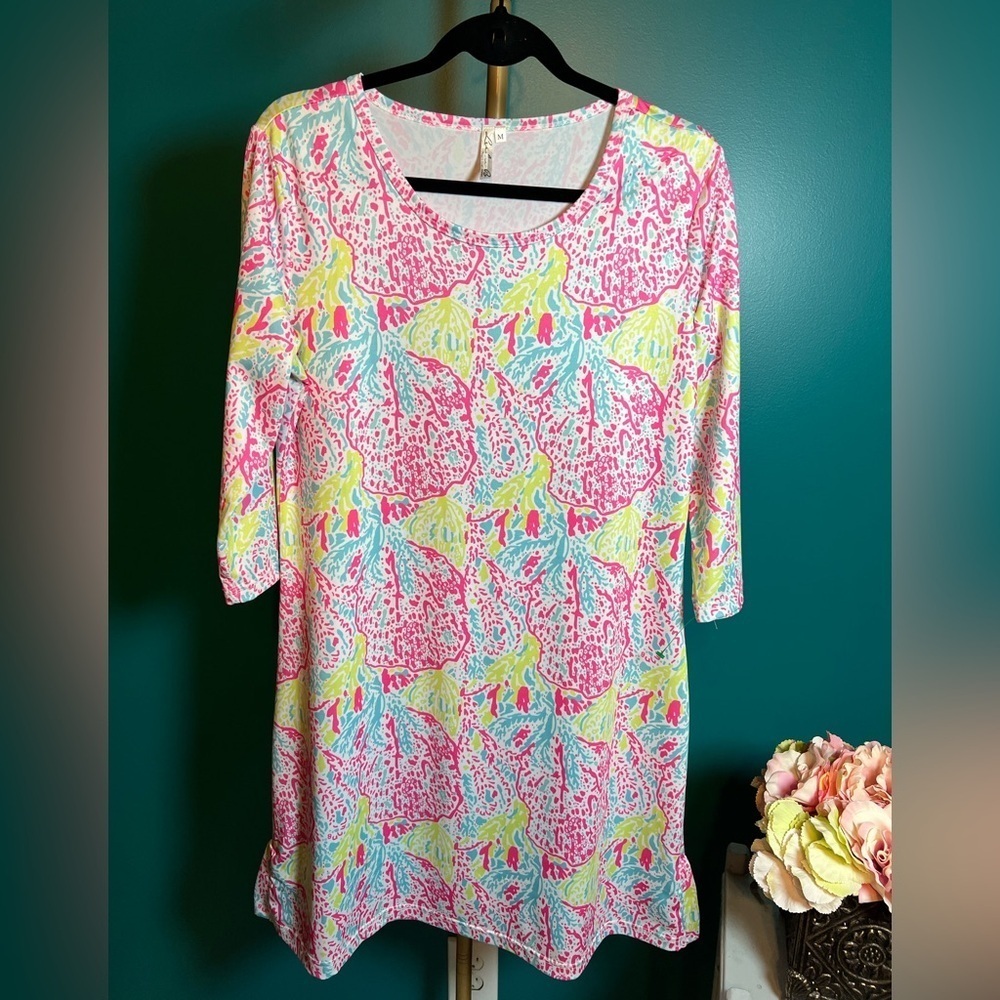 Lulu B Pink and Yellow Graphic Dress with Relaxed Fit